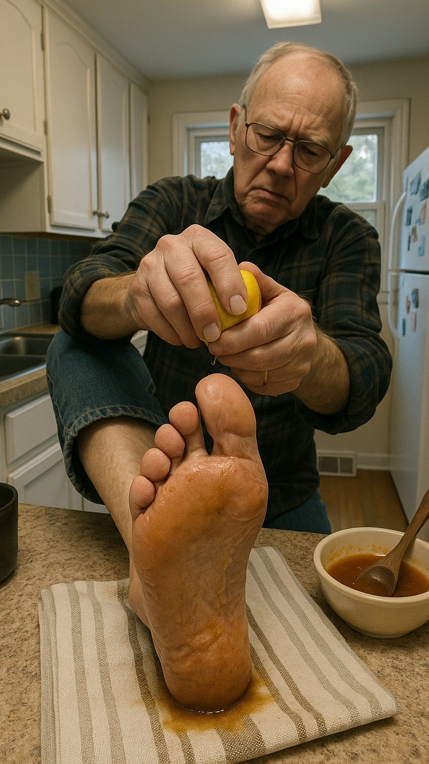 Three kitchen ingredients measured out on a counter on a cold morning